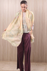 wool cashmere pastle abstract paisley scarf