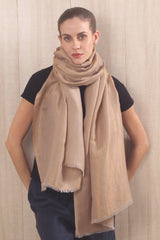 Wool ivoy & gold  reversable gleam scarf