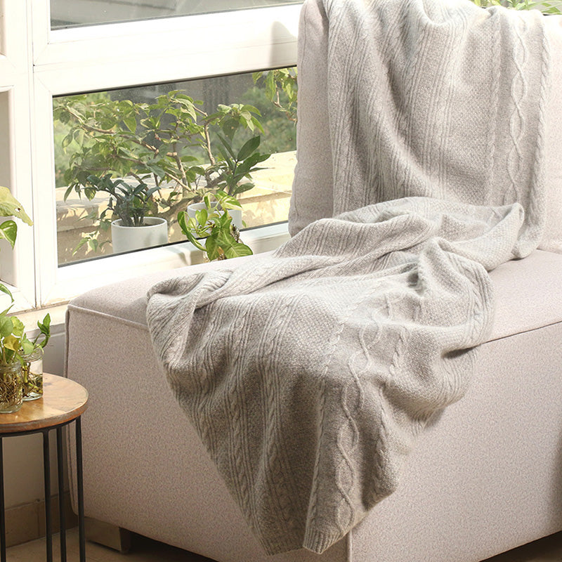 Cable Knit Cashmere Throw : Theodore