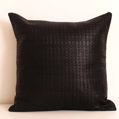 Wyatt : Leather woven Cushion