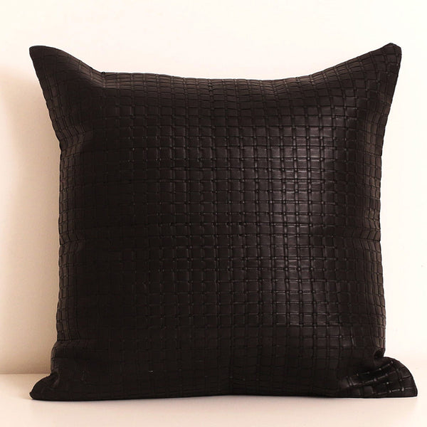 Wyatt : Leather woven Cushion