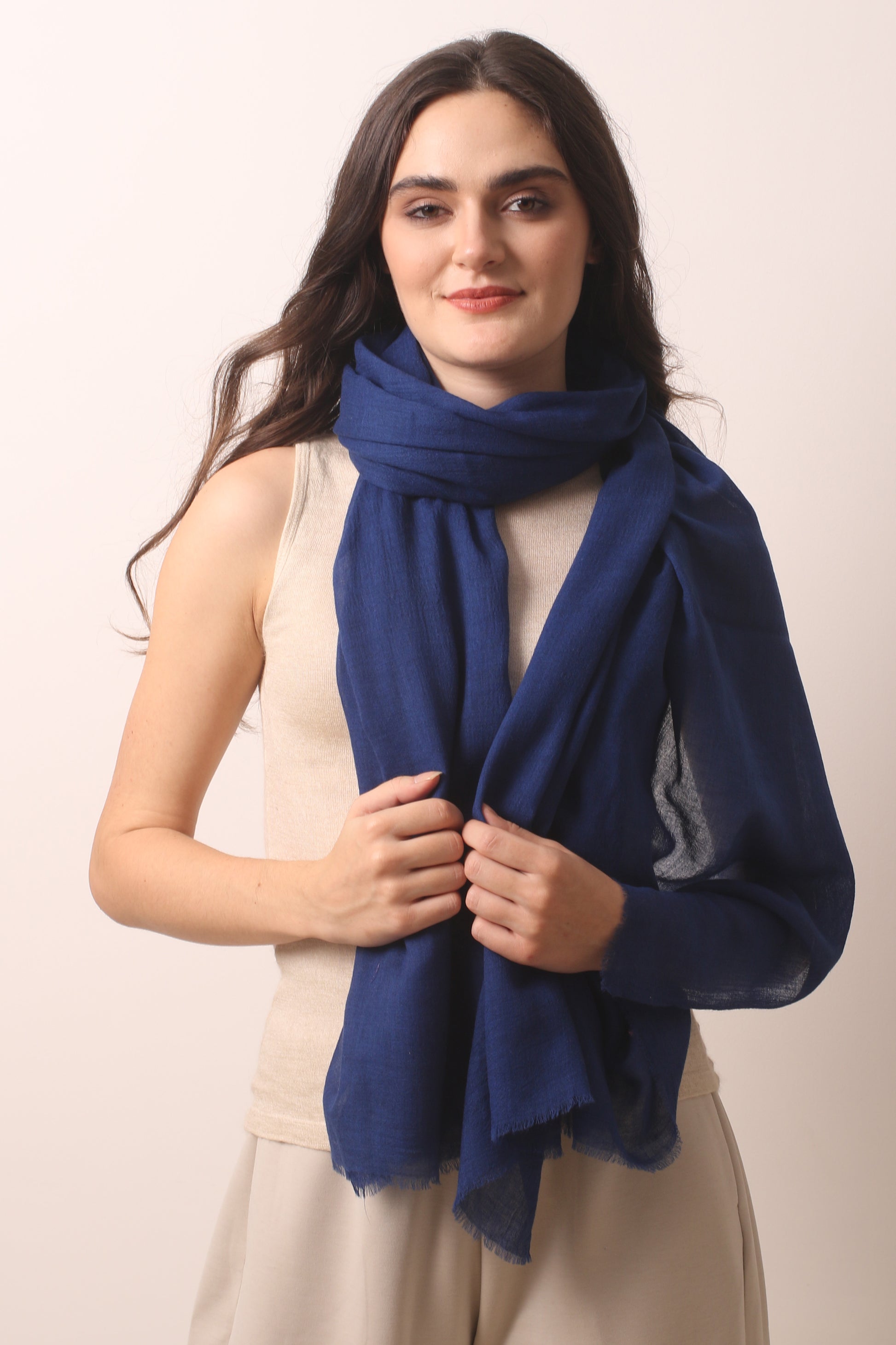 Whale Blue Cashmere Air Scarf- Pasha Women's