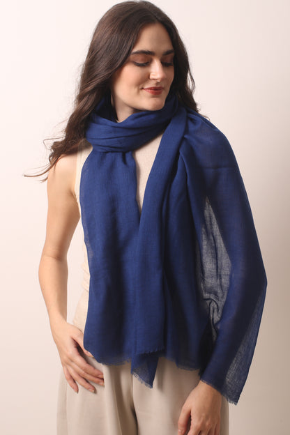 Whale Blue Cashmere Air Scarf 1- Pasha Women's