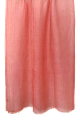 Coral Silk Linen Cashmere Scarf