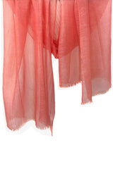 Coral Silk Linen Cashmere Scarf