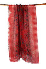 Red Silk Cashmere Scarf
