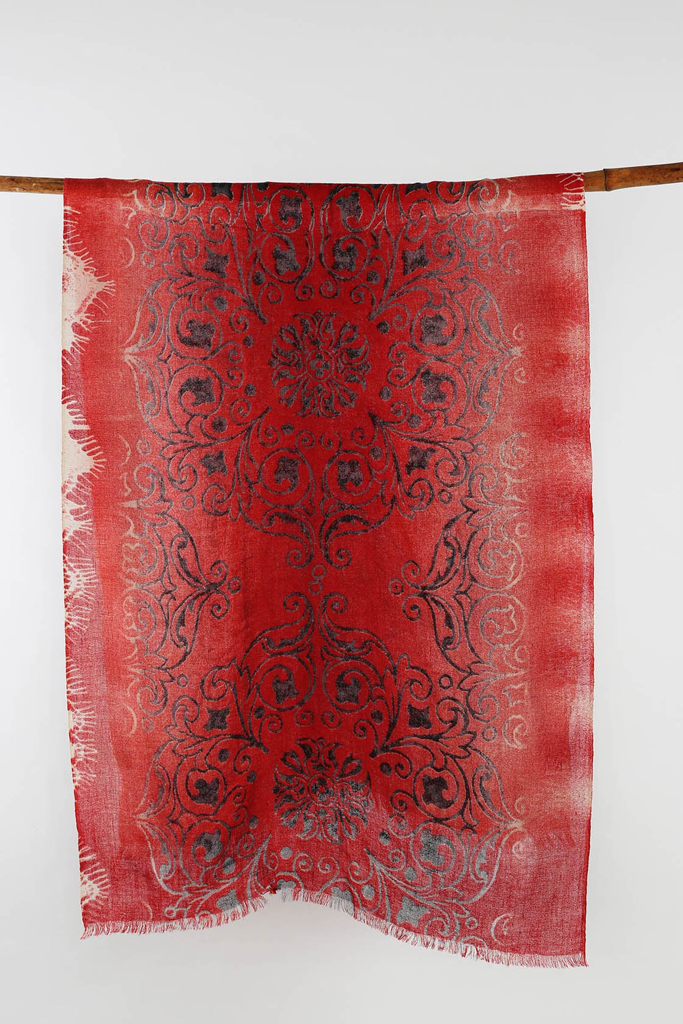 Red Silk Cashmere Scarf