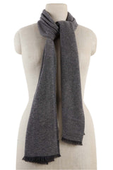Luxury Black & White Guaze-weave Silk Cashmere Scarf