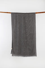 Luxury Black & White Guaze-weave Silk Cashmere Scarf